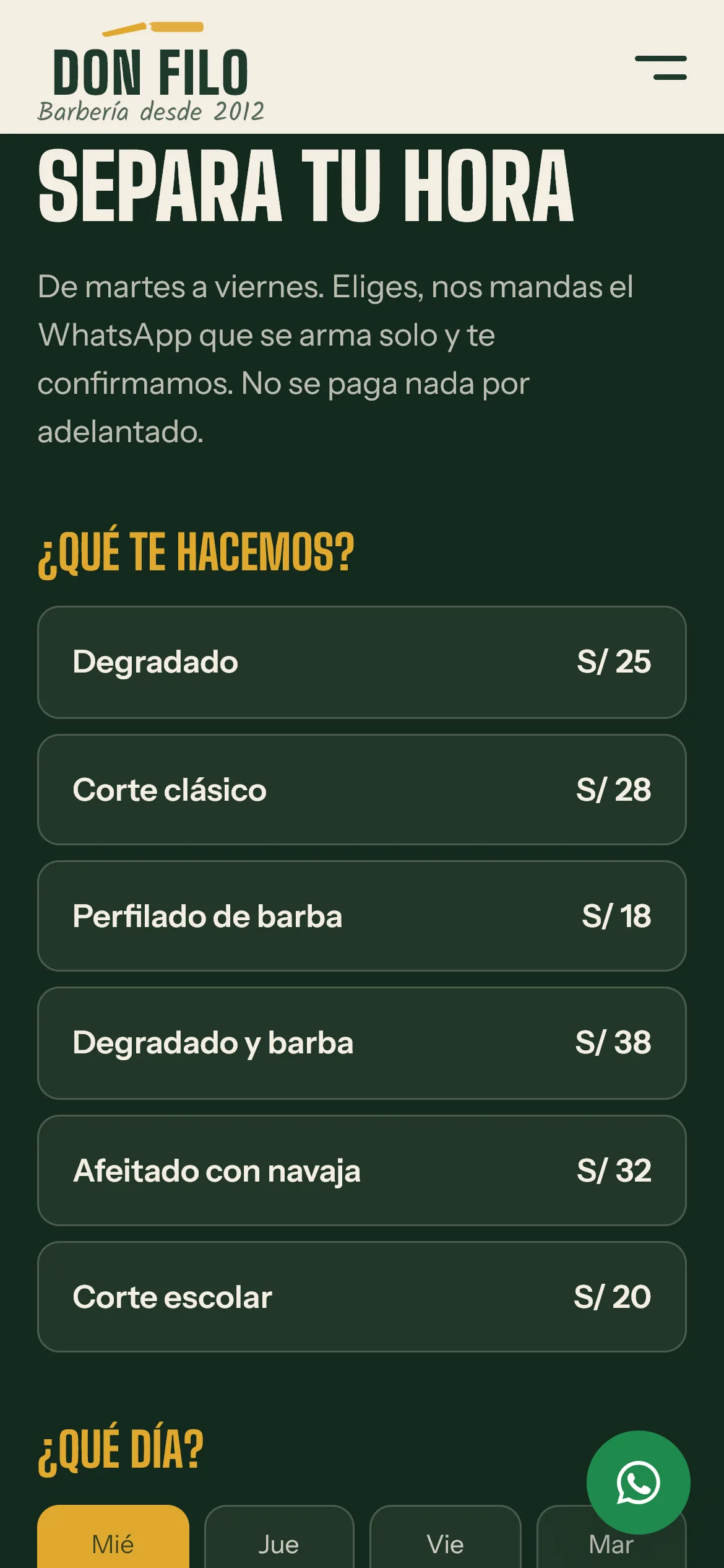 La reserva en un celular